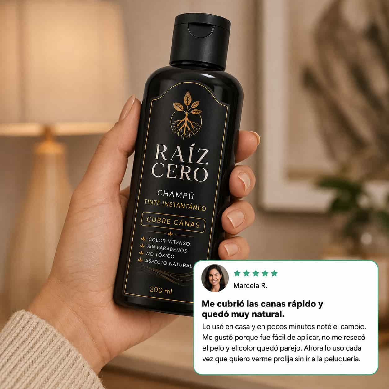 Raíz Cero® – Shampoo de tinte instantáneo. Tapá tus canas en minutos