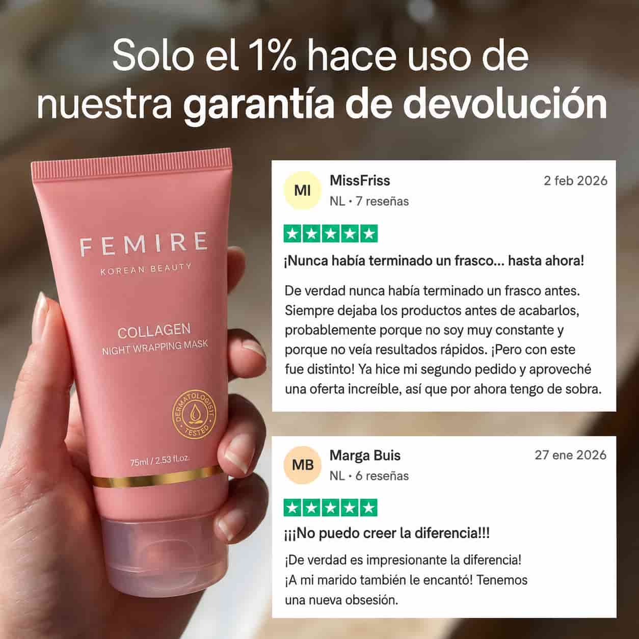 FEMIRE – Mascarilla nocturna de colágeno