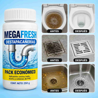 MEGAFRESH® – Chau cañerías tapadas y olor a podrido, resuelto por vos