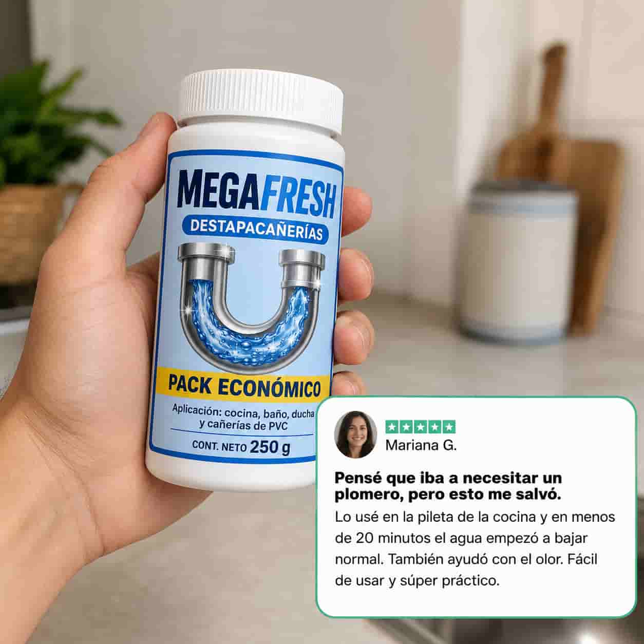 MEGAFRESH® – Chau cañerías tapadas y olor a podrido, resuelto por vos